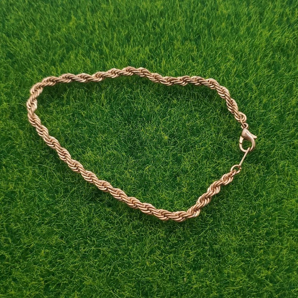Braided Rope Classic Chain Bracelet B3012 Gold Tone